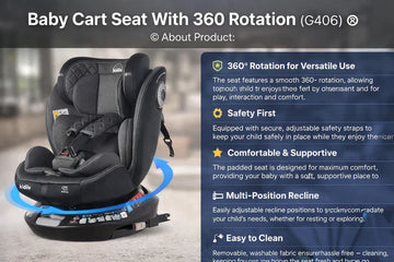 Baby Cart Seat With 360° Rotation (G406) Review: Ultimate Comfort & Safety