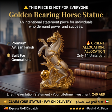 Golden Rearing Horse Statue – High-Status Leadership Figurine