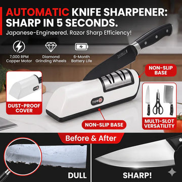 🔪 Automatic Knife Sharpener: Razor-Sharp Efficiency in 5 Seconds!