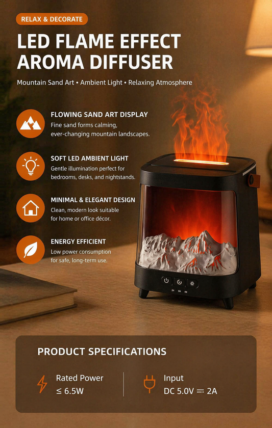 LED Flame Effect Aroma Diffuser