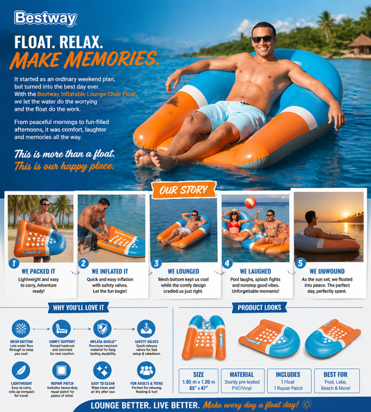Bestway - Inflatable Lounge Chair Float Ⓢ