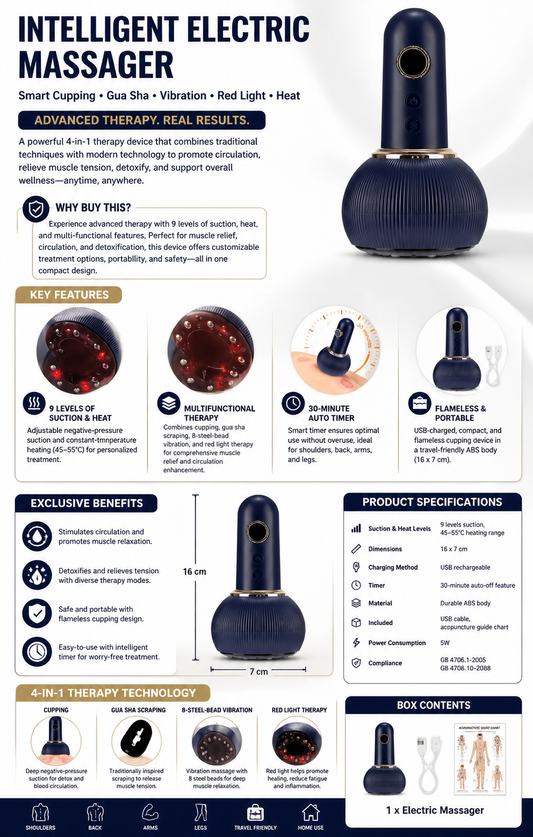 Smart Electric Vacuum Suction Scraping Therapy Massager