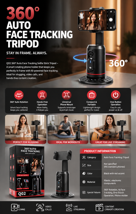 360° Auto Face Tracking Tripod
