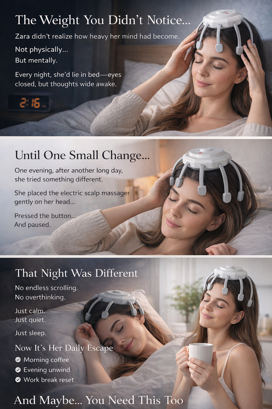 Hair Scalp Massager with 8 Vibrating Contacts