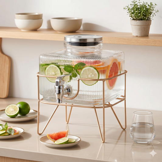 Glass Water Server with Stand
