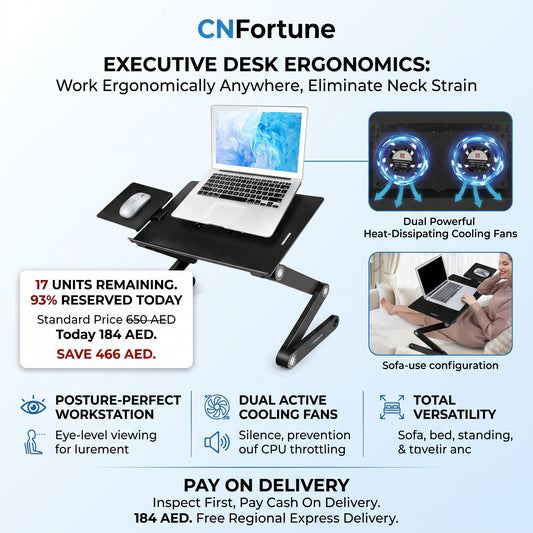 CNFortune Ergonomic Adjustable Laptop Stand with Dual Cooling Fans