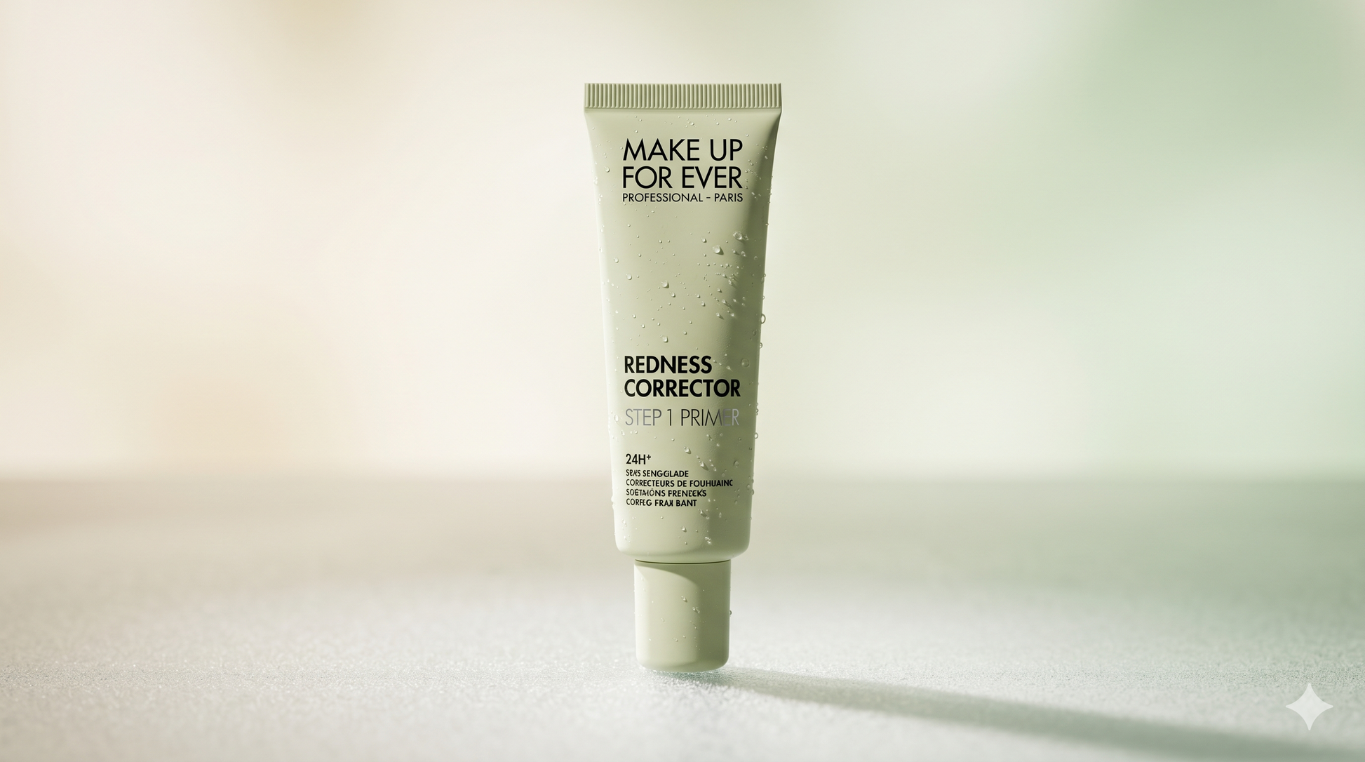 MAKE UP FOR EVER Redness Corrector Step 1 Primer green color correcting base tube container.