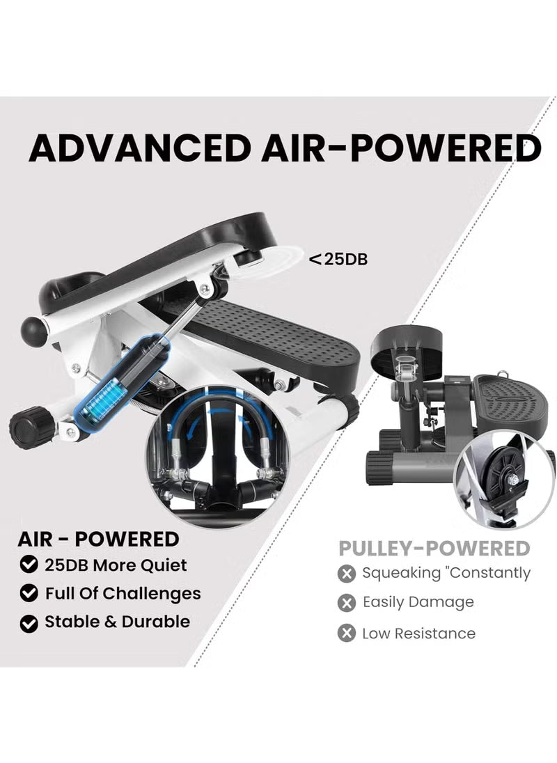 Quiet noise-free multi-function stepper machine for indoor home workout